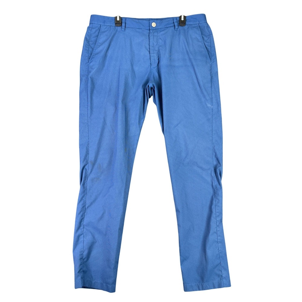 Bonobos Golf Performance Pants Mens 38x34 Athletic Blue Houndstooth Trousers